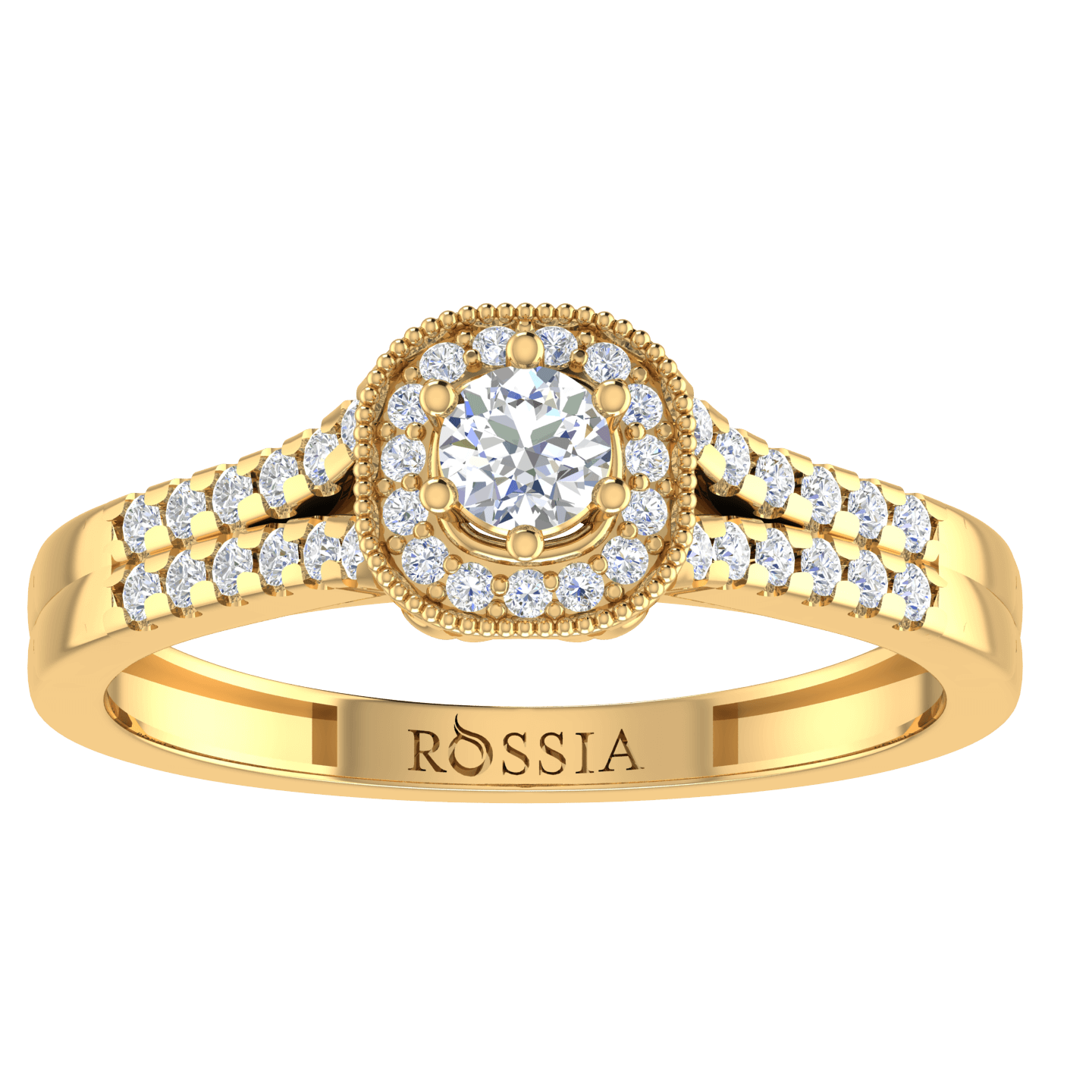 Yellow Gold Scintillating Diamond Engagement Ring
