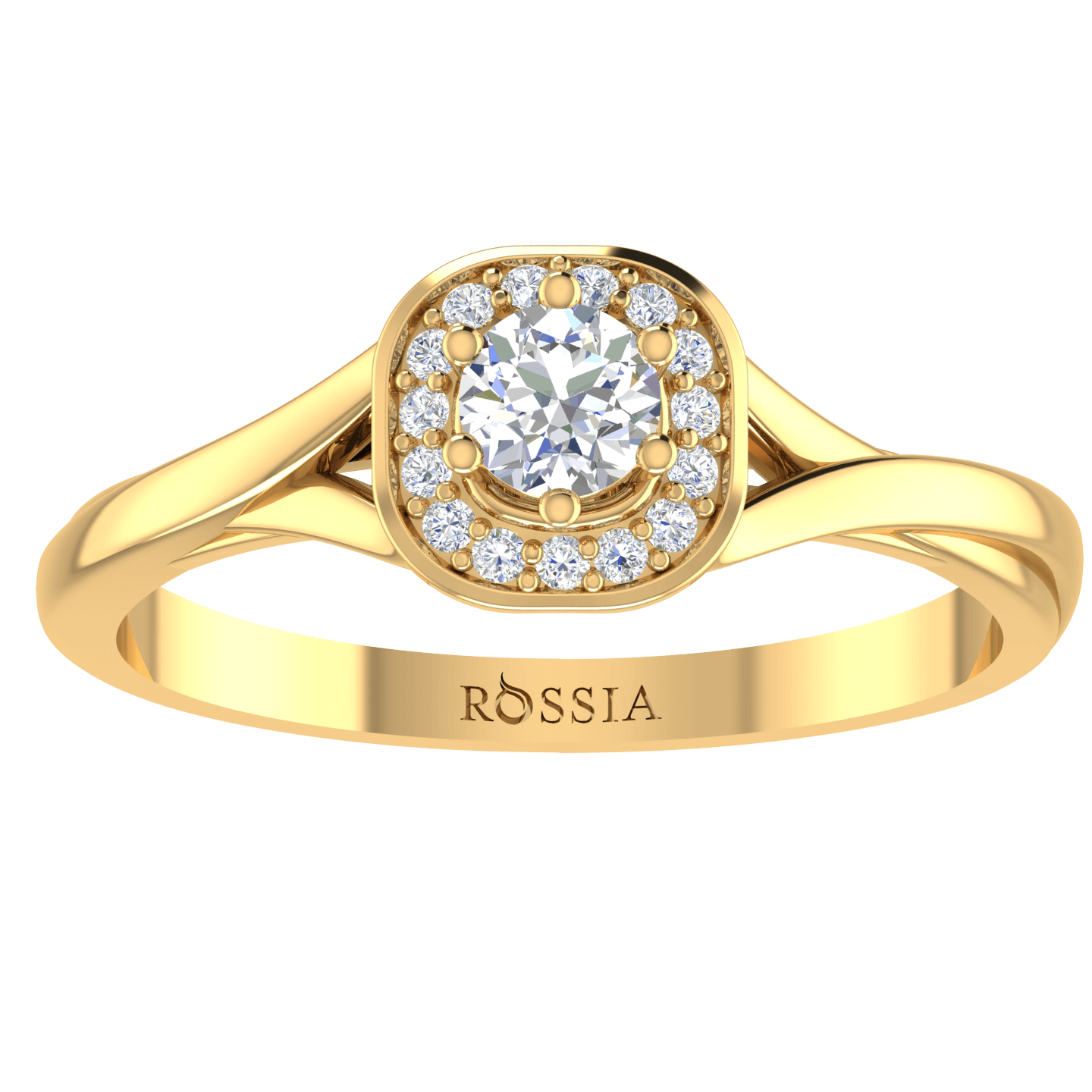 Yellow Gold Gleaming Diamond Engagement Ring
