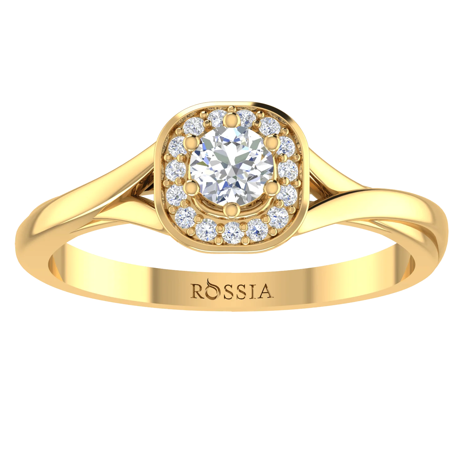 Yellow Gold Gleaming Diamond Engagement Ring