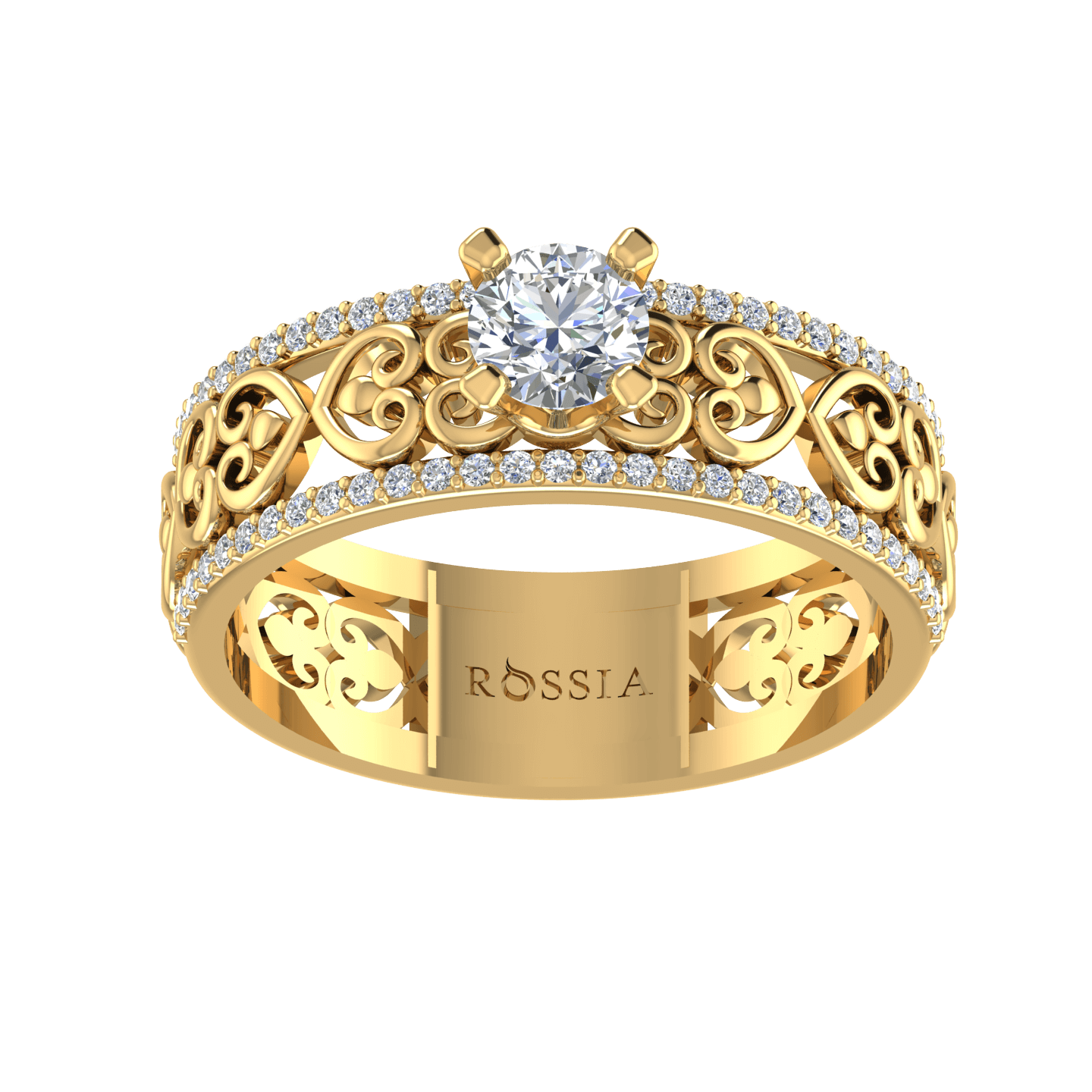 Yellow Gold Heirloom Love Engagement Ring
