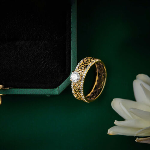 Yellow Gold diamond Engagement ring