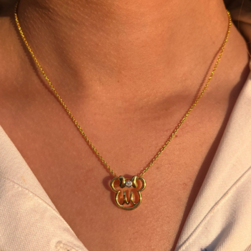 Minnie Mouse Gold Initial Pendant