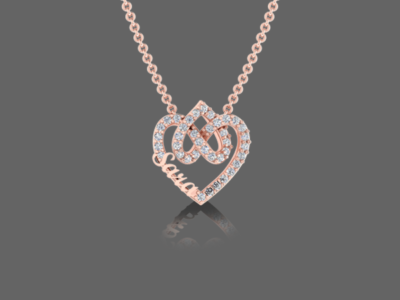 Tailored Two Hearts Name Pendant