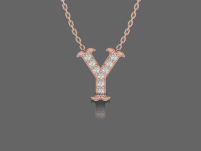 Letter "Y" Gold Pendant