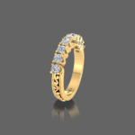 Charming Wedding Band with Stunning Shank