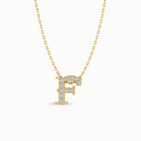 258 Letter "F" Gold Pendant - Image 1