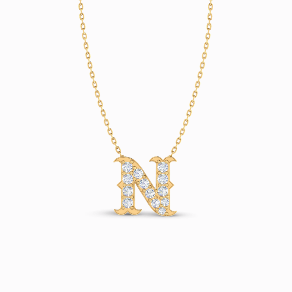 282 Letter "N" Gold Pendant - Image 1