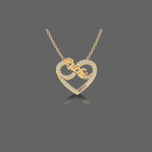 Shimmering Heart Infinity Tailored Name Pendant