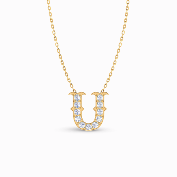 300 Letter "U" Gold Pendant - Image 1