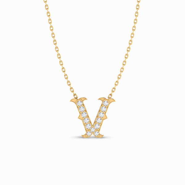 303 Letter "V" Gold Pendant - Image 1