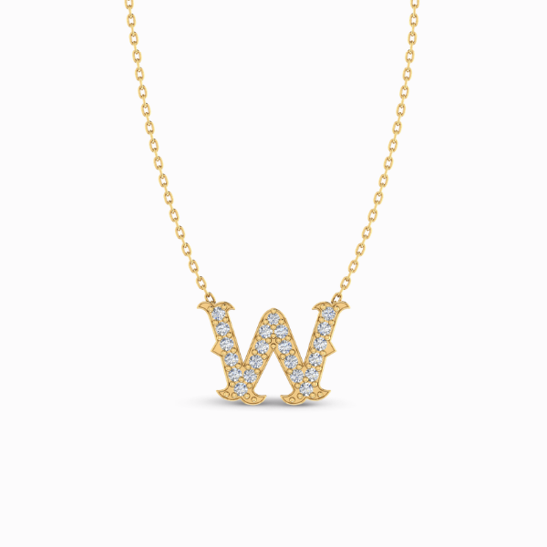 306 Letter "W" Gold Pendant - Image 1