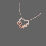 Vivacious Floral Diamond Studded Name Pendant