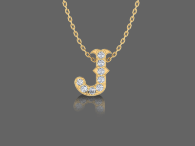 Letter "J" Gold Pendant