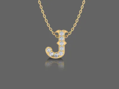 Letter "J" Gold Pendant