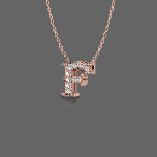 Letter F Gold Pendant Rossia Jewels