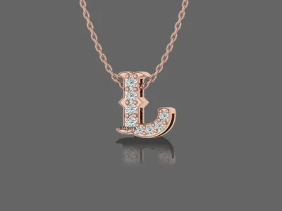 Letter "L" Gold Pendant