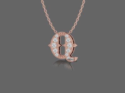 Letter "Q" Gold Pendant