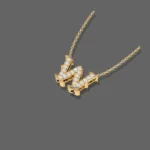 Letter "W" Gold Pendant