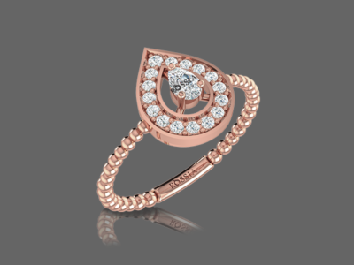 Pear Halo Ring