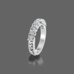 Charming Wedding Band with Stunning Shank