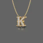 Letter "K" Gold Pendant