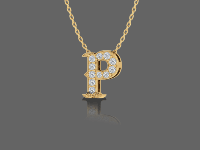 Letter "P" Gold Pendant