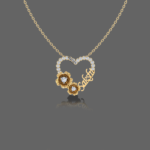 Vivacious Floral Diamond Studded Name Pendant