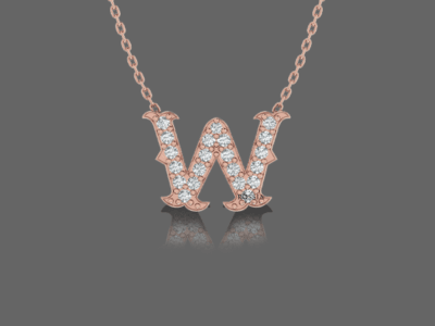 Letter "W" Gold Pendant