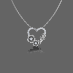 Vivacious Floral Diamond Studded Name Pendant