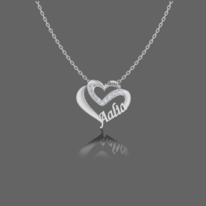 Two Heart Personalised Name Pendant