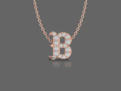 Letter "B" Gold Pendant