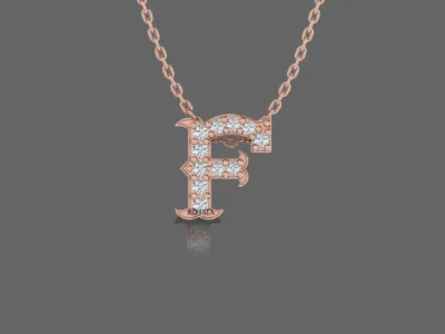 Letter "F" Gold Pendant