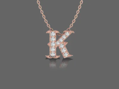 Letter "K" Gold Pendant