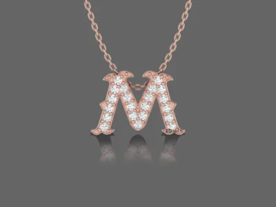 Letter "M" Gold Pendant