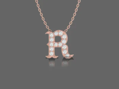 Letter "R" Gold Pendant