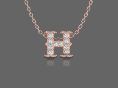 Letter "H" Gold Pendant