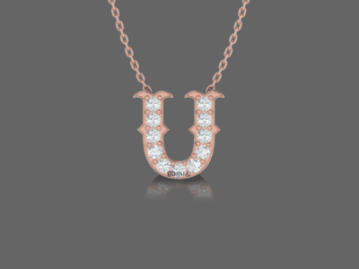 Letter "U" Gold Pendant