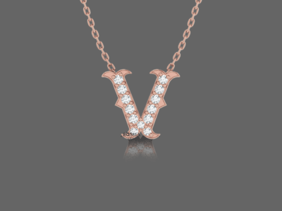 Letter "V" Gold Pendant
