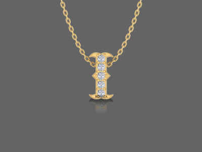 Letter "I" Gold Pendant