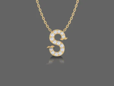 Letter "S" Gold Pendant