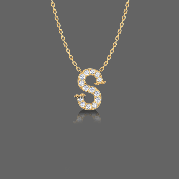 Letter S Gold Pendant Rossia Jewels