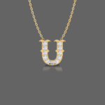 Letter "U" Gold Pendant