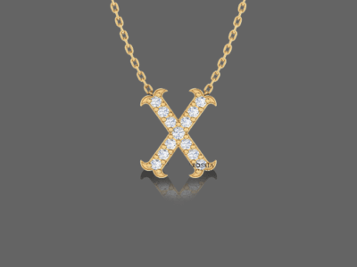 Letter "X" Gold Pendant