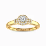 Artistic-Natural-Diamond-Ring-Yellow-Gold-Front-View