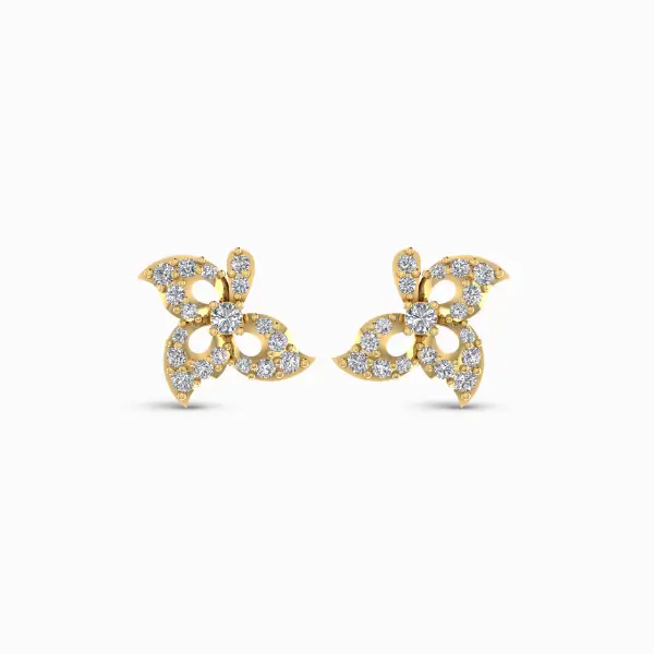 Charming Floral Diamond Earring