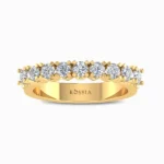 Charming-Natural-Diamond-Wedding-Band-Yellow-Gold-Front-View