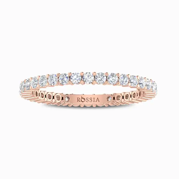 Deific-Natural-Diamond-Wedding-Band-Rose-Gold-Front-View Diamond Wedding Band