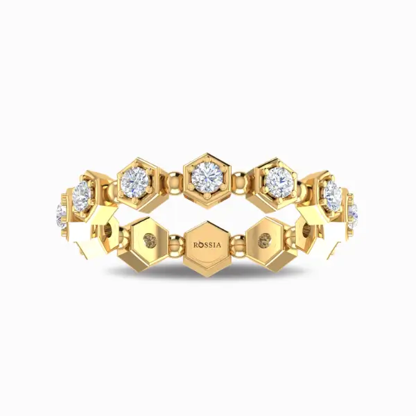 Hexad-Duple-Bling-Natural-Diamond-Band-Yellow-Gold-Front-View Hexad-Duple-Bling-Natural-Diamond-Band-Yellow-Gold-Front-View
