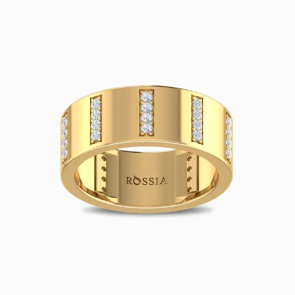Kingsley-Men’s-Natural-Diamond-Ring-Yellow-Gold-Front-View Kingsley Natural Diamond Men's Ring
