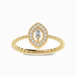 Marquise-Natural-Diamond-Halo-Ring-Yellow-Gold-Front-View